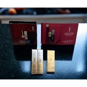 YSL Blur Primer + Pure Color Satiny Radiance Lip Colour + Glossy Stain + Mascara